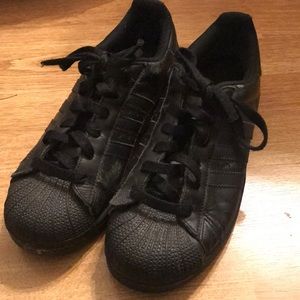 Black adidas superstars